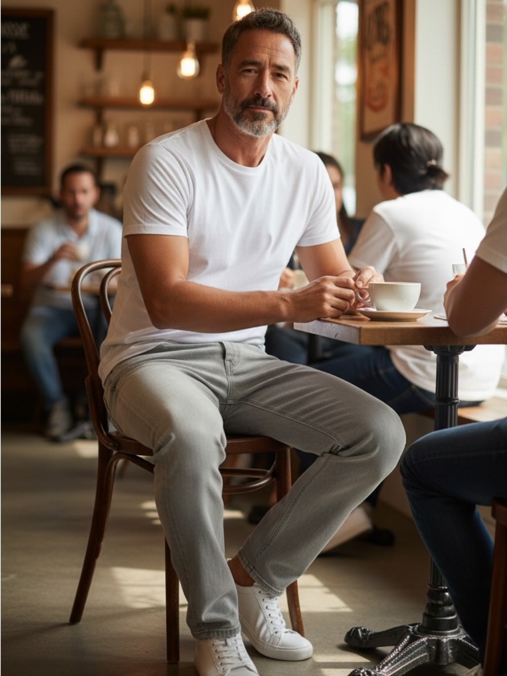 Buffalo David Bitton Slim Jeans in Light Gray